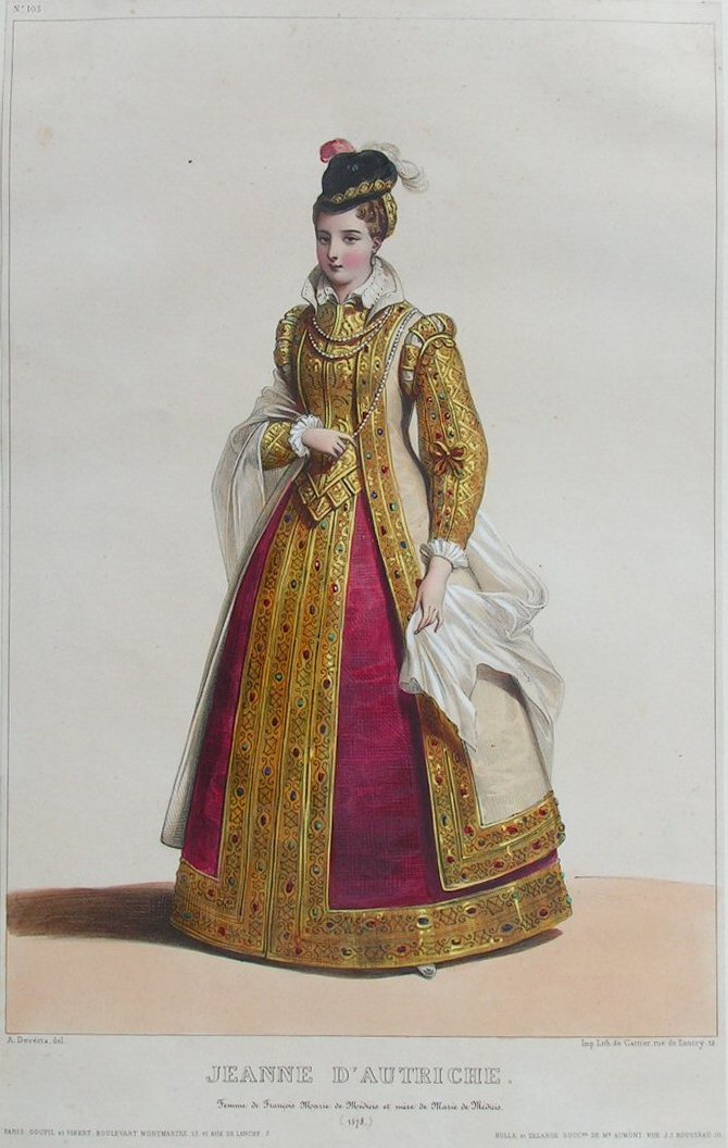 Lithograph - No. 103 Jeanne d'Autriche (1578) - De